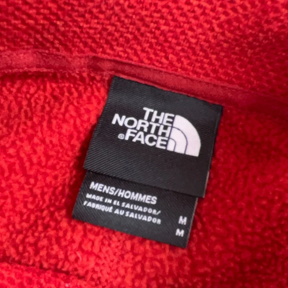North‎ Face Sweater Men Medium Red Pullover Fleece Jacket Waffle Knit Hal Zip